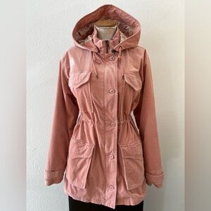 Pink Faherty Arosa Velour Utility Jacket Wonen’s Size Large